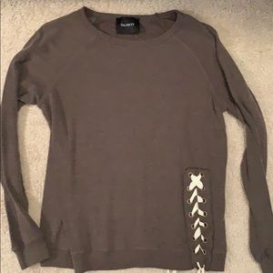 Army Green Sweater with lace up side